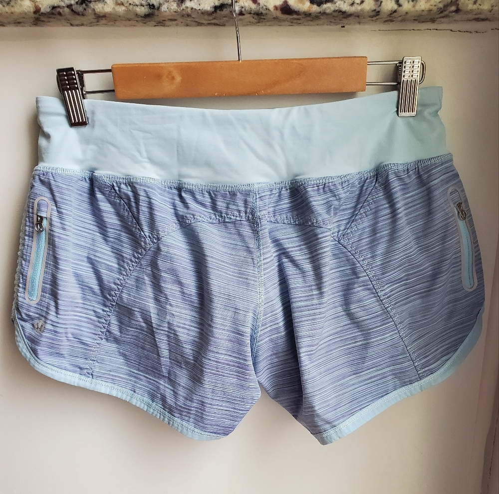 Lululemon Run  Bright At Night ShortTwisted Stripe Caspian Blue Size 6
